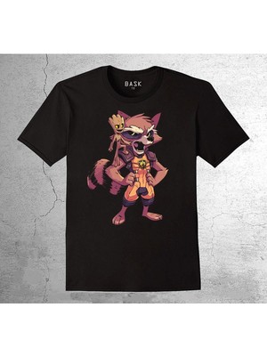BUMETA Groot Rocket Rakun Galaksinin Koruyucaları Tişört Çocuk T-Shirt