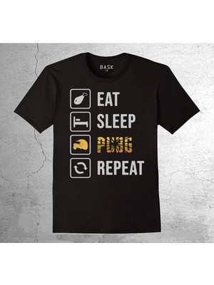 BUMETA Pubg Eat Sleep Pubg Repeat Ye Uyu Oyna Tekrarla Tişört Çocuk T-Shirt