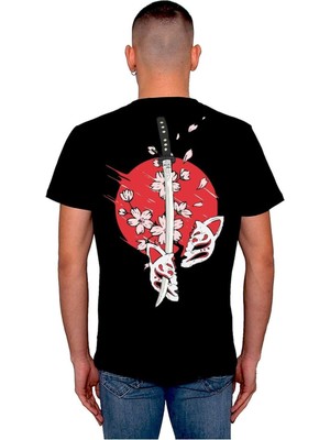 BUMETA Katana Kılıç Anime Japan Japanese Kitsune Tişört  T-Shirt