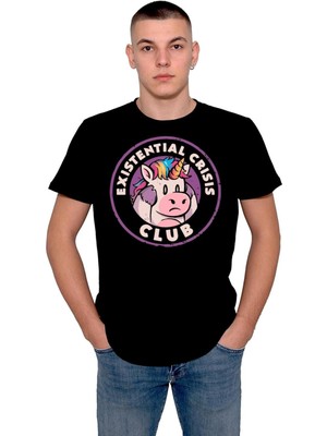 BUMETA Existential Crisis Club Domuz Unicorn Boynuzlu At Tişört  T-Shirt