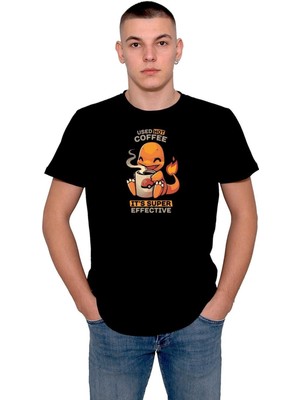 BUMETA Pokemon Charizard Çalizart Used Hot Coffee It's Super Effective Tişört  T-Shirt