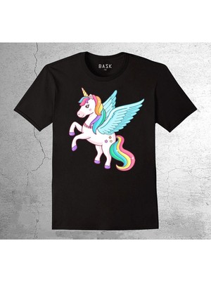 BUMETA Unicorn Gökkuşağı Tek Boynuzlu At Tişört Çocuk T-Shirt