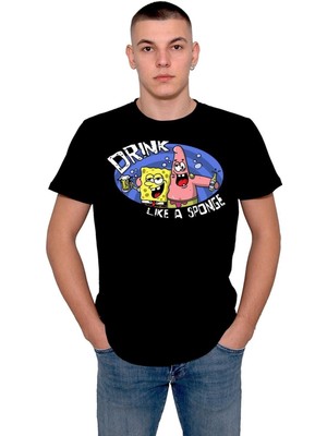 BUMETA Sünger Bob Patrick Beer Friend Drink Tişört  T-Shirt