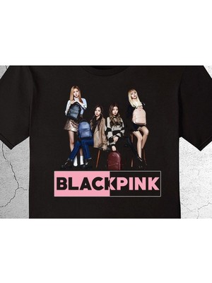 BUMETA Black Pink Güney Kore K-Pop Tişört Çocuk T-Shirt