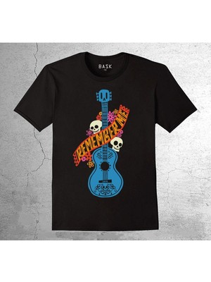 BUMETA Guitar Gitar Remember Me Skull Kuru Kafa Flowers Tişört Çocuk T-Shirt