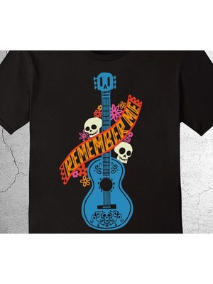 BUMETA Guitar Gitar Remember Me Skull Kuru Kafa Flowers Tişört Çocuk T-Shirt