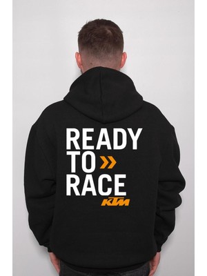 BUMETA Ktm Race To Ready Motorsiklet Süpermotor Logo2 Ön Sweatshirt  Kapüşonlu Hoodie