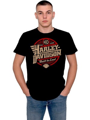 BUMETA Harley Davidson Motorcycle Orange Bar Tişört  T-Shirt