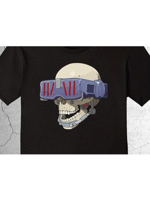 BUMETA Vr Glasses Kuru Kafa Skull Tişört Çocuk T-Shirt