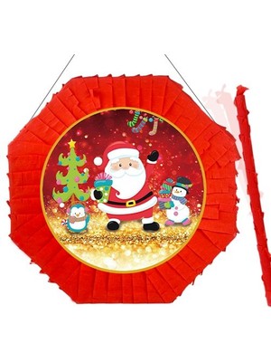 Parti Dükkanım Yılbaşı Noel Baba Pinyata 42 cm + Sopası  Model 2