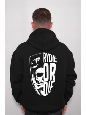 BUMETA Ride Or Die Sürücü Skull Kuru Kafa Sweatshirt  Kapüşonlu Hoodie