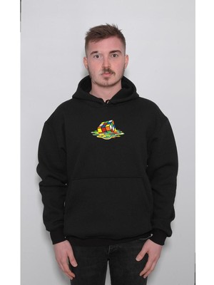 BUMETA Rubik Zeka Küpü Kombinasyon Sweatshirt  Kapüşonlu Hoodie