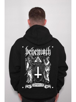 BUMETA Behemoth Satanist Haç Koç Kafası Sweatshirt  Kapüşonlu Hoodie