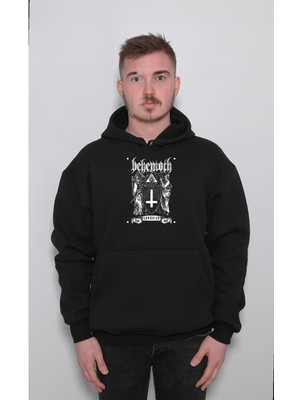 BUMETA Behemoth Satanist Haç Koç Kafası Sweatshirt  Kapüşonlu Hoodie