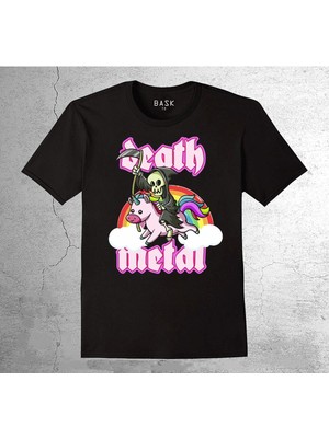 BUMETA Death Metal Rock Unicorn Tek Boynuz Music Tişört Çocuk T-Shirt