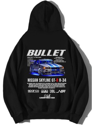 BRZ Collection Oversize Nissan Skyline Gt-R R-34 Bullet Hoodie