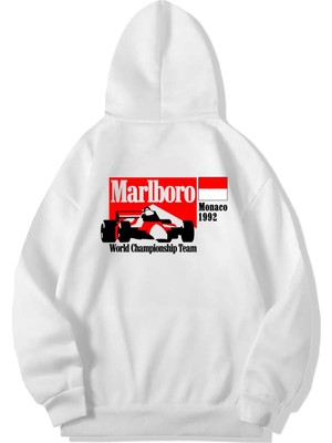 Brz Collection  Oversize F1 1992 Monaco Hoodie Beyaz