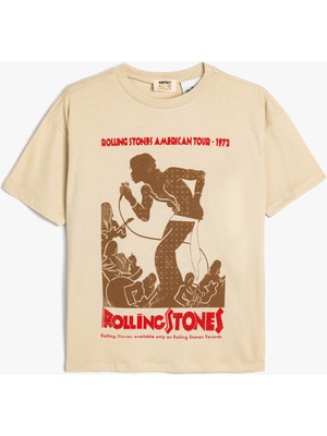Koton Rolling Stones T-Shirt Lisanslı Kısa Kollu Bisiklet Yaka Pamuklu