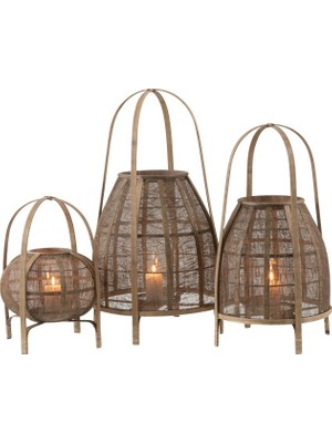 Laromita Decoration Latern Naturel Bambu Fener / S