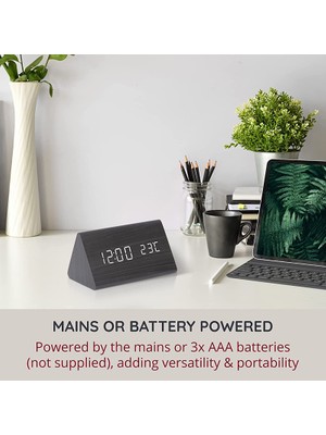 Xiaoba2 Nz-Sjx-Hs Üçgen Dijital Çalar Saat LED Ahşap Erteleme Masa Izle Kapalı Usb/aaa Powered Masa Saatleri Yatak Odası Için Ses Kontrol Fonksiyonu (Yurt Dışından)