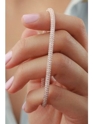 Silvano Jewelry 925 Ayar Gümüş Elegant Bileklik (Rose Gold)