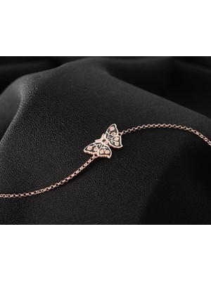 Silvano Jewelry 925 Ayar Gümüş Renkli Kelebek Bileklik