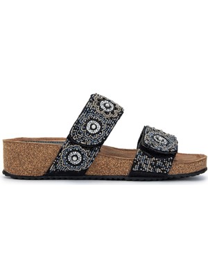 Lazamani Kadın Vegan Siyah Düz Terlik 461 75367 Bn Trlk Y24 Black