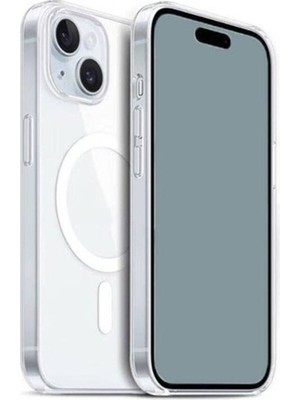 ZORE Apple iPhone 15 Uyumlu Kılıf Magsafe Şarj Özellikli Şeffaf Sert Pc Zore Embos Kapak
