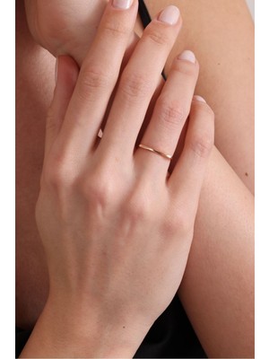Silvano Jewelry 925 Ayar Rose Gümüş Desensiz Yüzük