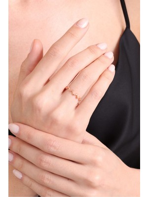 Silvano Jewelry 925 Ayar Rose Gümüş Zikzak Yüzük