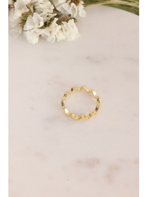 Silvano Jewelry 925 Ayar Gold Gümüş Zikzak Yüzük