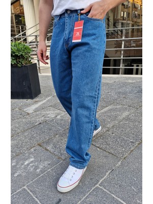 Ceza Denim Erkek Mavi Baggy Fit Rahat Kesim Likrasız  Pamuk Kot Pantolon G-143