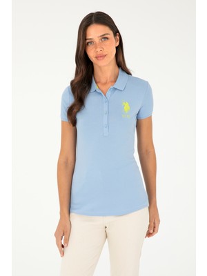U.S. Polo Assn. Kadın Açık Mavi Basic Polo Yaka Tişört 50280063-VR003