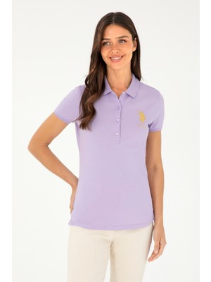 U.S. Polo Assn. Kadın Lila Basic Polo Yaka Tişört 50280071-VR034