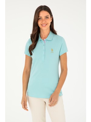 U.S. Polo Assn. Kadın Su Yeşili Basic Tişört 50280065-VR083