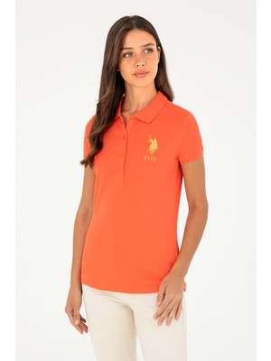 U.S. Polo Assn. Kadın Nar Çiçeği Basic Polo Yaka Tişört 50280071-VR039