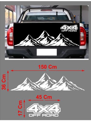 Sticker Usta Off Road 4x4 Dağ Araba Oto Kamyonet Arka Bagaj Oto Sticker 2 Parça 00124