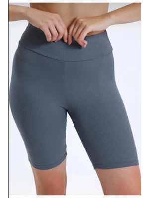 Vera Life Yüksek Bel Örme Fitilli Biker Toparlayıcı Spor Tayt