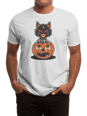 Fizello Retro Halloween Cat And Pumpkin Spor T-Shirt