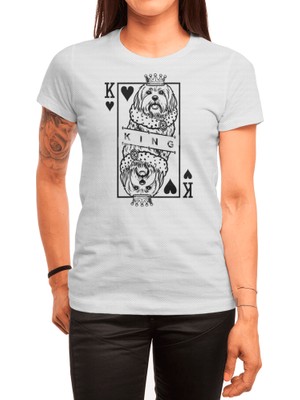 Fizello Maltese King Of Hearts Funny Dog Lover Playing Card Pop Art Spor T-Shirt