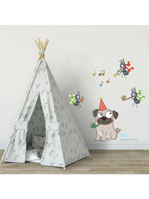 Kt Grup Komik Köpek Çocuk Odası 100 Parça Duvar Sticker Seti