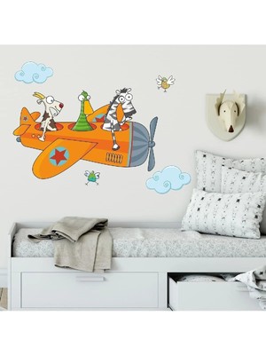 Kt Grup Çılgın Uçak Çocuk Odası 100 Parça Duvar Sticker Seti