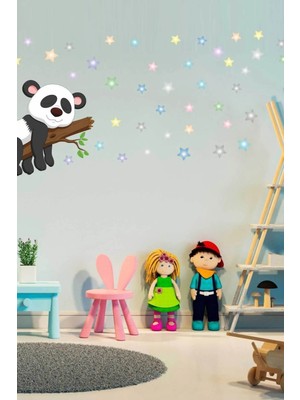 Kt Grup Uykucu Panda Çocuk Odası 100 Parça Sticker Seti