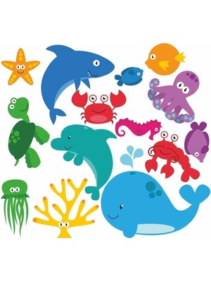 Kt Grup Deniz Hayvanları Çocuk Odası Sticker