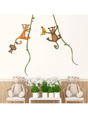 Kt Grup Komik Maymunlar Çocuk Odası Duvar Sticker