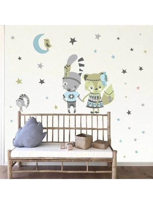 Kt Grup Tavşan ve Tilki Çocuk Odası 100 Parça Sticker Seti