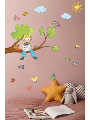 Kt Grup Kitap Okuyan Çocuk Odası 100 Parça Sticker Seti