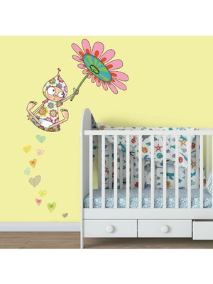 Kt Grup Çiçek Kız Çocuk Odası 100 Parça Duvar Sticker Seti