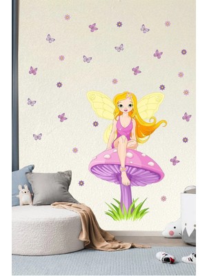 Kt Grup Kelebek Perisi Kız Çocuk Odası 100 Parça Duvar Sticker Seti