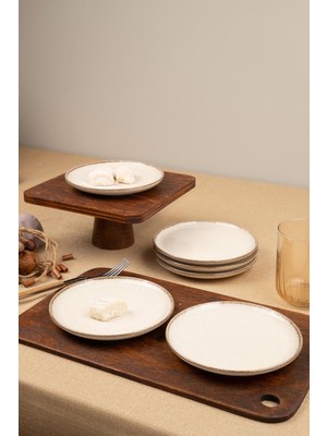 Kütahya Porselen Moderna 6 Parça Tarçın Renkli 15 cm Pasta Tabağı Seramik Malzeme ile Şık Tasarım